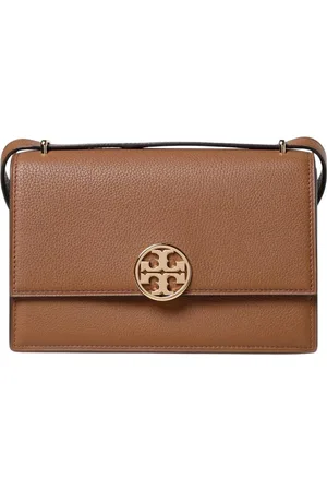 Tory Burch Torebki, Kobieta, brązowy, ONE SIZE, Brązowa skórzana torba na ramię