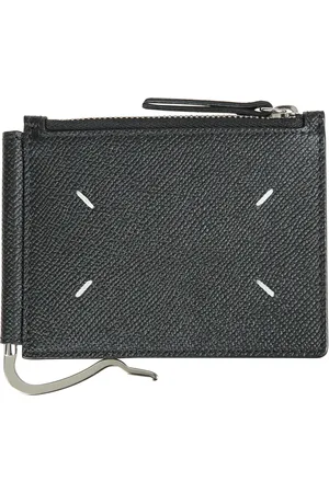 Maison Margiela Torebki, Mężczyzna, Czarny, ONE SIZE, Portfel Slim 2 Zszywka