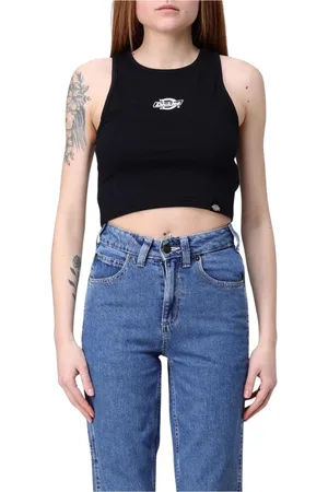 Dickies Koszulki, Kobieta, Czarny, XS, Czarna koszulka z okrągłym dekoltem