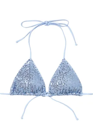 MC2 SAINT BARTH Stroje kąpielowe, Kobieta, Niebieski, L, Niebieski Komplet Bikini z Cekinami