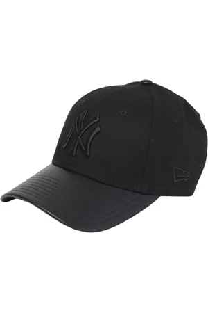 New Era Akcesoria, Kobieta, Czarny, ONE SIZE, Czarna skórzana czapka z daszkiem dla kobiet