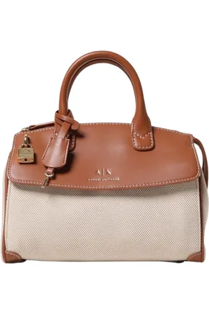 Armani Exchange Torebki, Kobieta, brązowy, ONE SIZE, Skórzana Satchel Torba na ramię