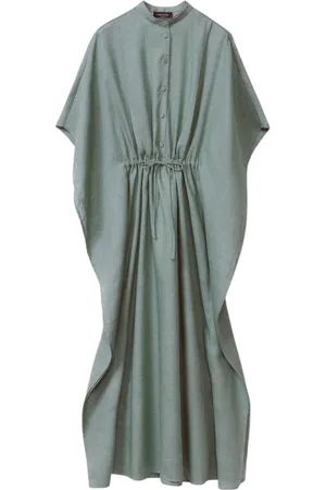Fabiana Filippi Sukienki, Kobieta, Zielony, XS, Elegancka Sukienka Maxi z Lnu Teal