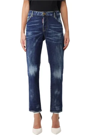 Dsquared2 Jeansy, Kobieta, Niebieski, 3XS, Denim, Zniszczone Straight Leg Jeansy