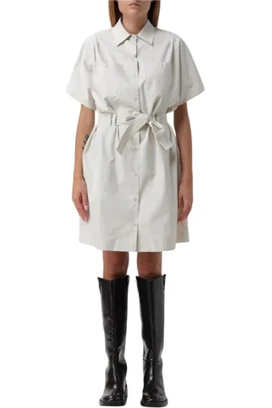 A.P.C. Sukienki, Kobieta, Biały, S, Biała Sukienka Mini z Paskiem