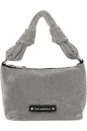 Karl Lagerfeld Torebki, Kobieta, Szary, ONE SIZE, Rhinestone Knotted Clutch Torba