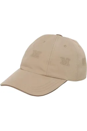 Max Mara Akcesoria, Kobieta, Beżowy, 57 CM, Elegancka Czapka z Logo