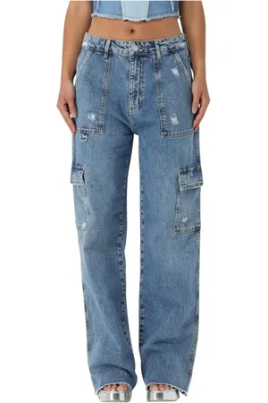 Chiara Ferragni Jeansy, Kobieta, Niebieski, XS, Denim, Zniszczone Jeansyy Damskie Utility