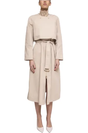 Emporio Armani Płaszcze, Kobieta, Beżowy, S, Klasyczny Płaszcz Trench dla Kobiet
