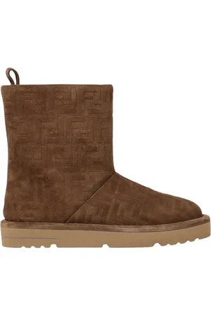 Fendi Buty, Kobieta, brązowy, 36 1/2 EU, Zamsz, Brązowe Zamszowe Botki