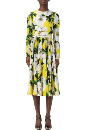 Dolce & Gabbana Sukienki, Kobieta, Wielobarwność, S, Kolorowa Kwiatowa Sukienka Midi