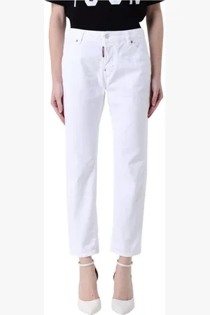 Dsquared2 Jeansy, Kobieta, Biały, XS, Białe Damskie Straight Leg Jeansy