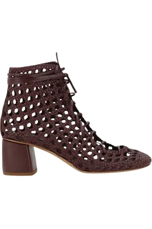 FORTE FORTE Buty, Kobieta, Czerwony, 36 EU, Bordowe Włókniste Skórzane Botki