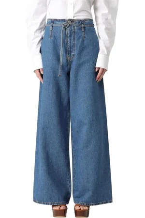 Etro Jeansy, Kobieta, Niebieski, W28, Denim, Jeansyy z szerokimi nogawkami i wysokim stanem