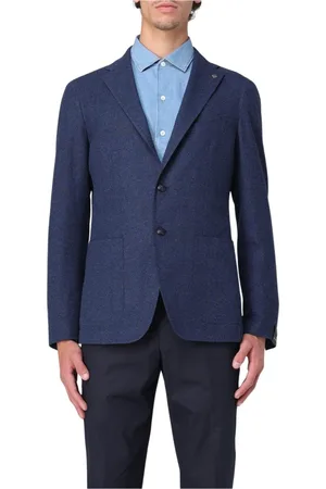 TAGLIATORE Kurtki, Mężczyzna, Niebieski, 5XL, Spersonalizowany Blezer Kieszenie Naszywki
