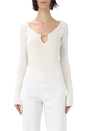 Jacquemus Swetry, Kobieta, Biały, XL, Biała Bawełniana Bluza, Klasyczny Fason Crewneck