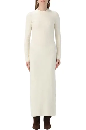 Jil Sander Sukienki, Kobieta, Biały, S, Elegancka Biała Sukienka Dzianinowa