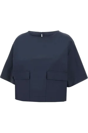 Kaos Koszulki, Kobieta, Niebieski, L, Midnight Poplin Blouse