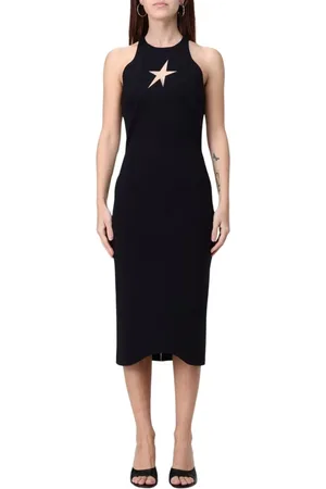 MUGLER Sukienki, Kobieta, Czarny, XS, Sukienka z Wycięciem w Gwiazdkę