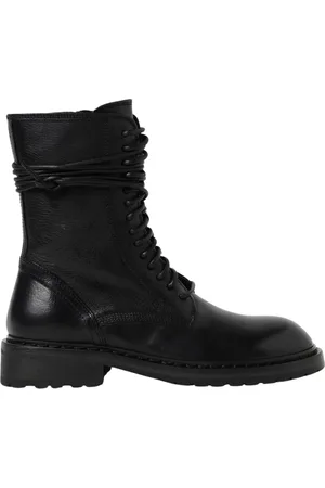 ANN DEMEULEMEESTER Buty, Kobieta, Czarny, 36 1/2 EU, Czarne Sznurowane Botki na Kostkę