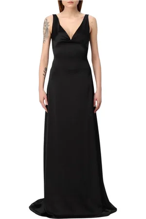 Dsquared2 Sukienki, Kobieta, Czarny, S, Elegancka Czarna Sukienka Maxi Kobieta