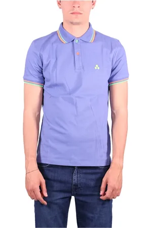 Peuterey Koszulki, Mężczyzna, Niebieski, S, Niebieski Polo Neonowe Detale