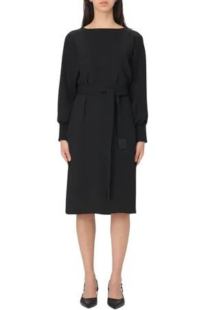 Emporio Armani Sukienki, Kobieta, Czarny, 2XS, Biała Sukienka Mini z Dekoltem Łódka