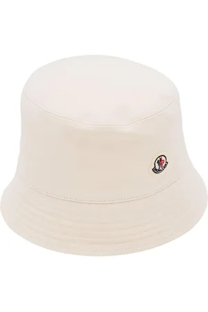 Moncler Akcesoria, Kobieta, Beżowy, S, Czarna Logo Kapelusz Wiaderko Styl Zimowy