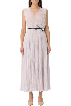 Fabiana Filippi Sukienki, Kobieta, Fioletowy, XS, Elegancka Liliowa Plisowana Sukienka Midi