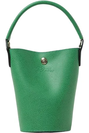 Longchamp Torebki, Kobieta, Zielony, ONE SIZE, Zamsz, Mini Bucket Bag z chropowatą skórą