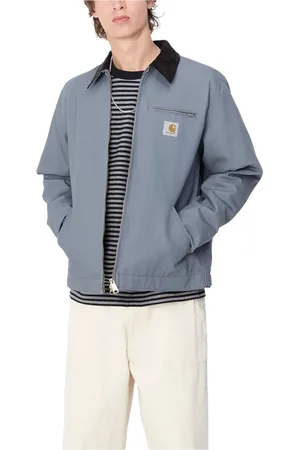 Carhartt Kurtki, Mężczyzna, Szary, S, Bawełna, Kurtka Detroit Dove Grey Black