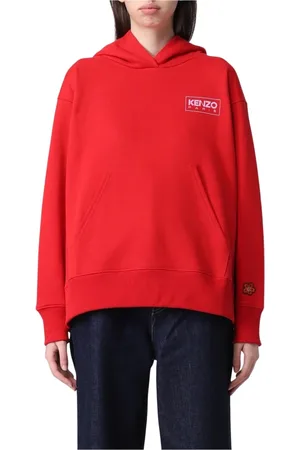 Kenzo Bluzy, Kobieta, Czerwony, L, Czerwony Sweter z Logo Damska Moda