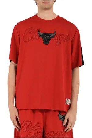 Purple Brand Koszulki, Mężczyzna, Czerwony, M, Chicago Bulls Koszulka z siateczki haftem