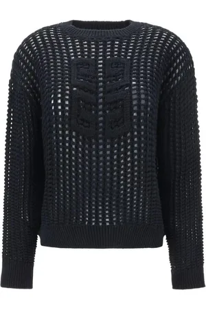 Givenchy Swetry, Kobieta, Czarny, S, Kaszmir, Pikowany Sweter z Kaszmiru z Ikonicznym Logo