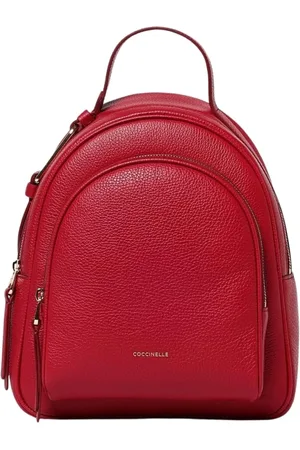 Coccinelle Torebki, Kobieta, Czerwony, ONE SIZE, Elegancki Nude Skórzany Plecak