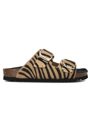 Scholl Buty, Kobieta, Wielobarwność, 41 EU, Beżowe kapcie z końskiej sierści Noelle Print