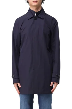 FAY Płaszcze, Mężczyzna, Niebieski, XL, Stylowy Lekki Trencz