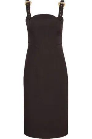 VERSACE Sukienki, Kobieta, Czarny, M, Czarna Sukienka Sheath