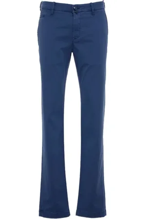 Jacob Cohen Spodnie, Mężczyzna, Niebieski, W38, Niebieskie Bawełniane Spodniey Slim Fit