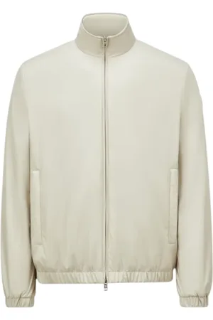 Moncler Kurtki, Mężczyzna, Beżowy, 2XL, Bawełna, Beżowa Kurtka przeciwdeszczowa z elementami skóry