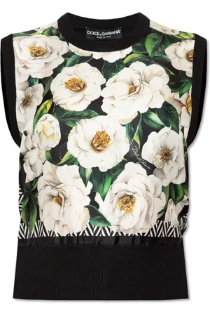 Dolce & Gabbana Koszulki, Kobieta, Czarny, S, Jedwabny top bez rękawów