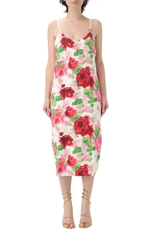 BLUMARINE Sukienki, Kobieta, Wielobarwność, L, Elegancka Kwiatowa Sukienka