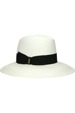 Borsalino Akcesoria, Kobieta, Biały, S, Panama Wąski Rondo Kapelusz