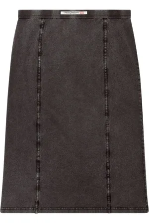 Diesel Spódnice, Kobieta, Szary, S, Denim, Czarna Spódnica, Prawdziwy Rozmiar