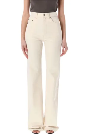 Saint Laurent Jeansy, Kobieta, Biały, W29, Białe Wide Leg Jeansy