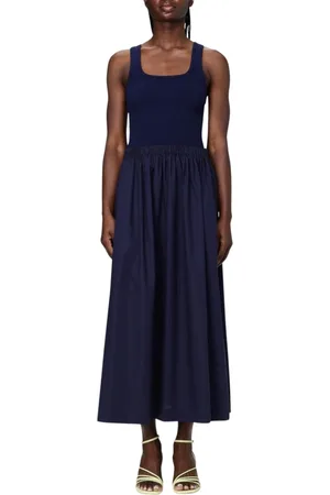 Iceberg Sukienki, Kobieta, Niebieski, XS, Elegancka Spódnica Midi z Bawełny Poplin