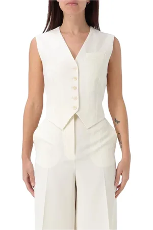 Stella McCartney Kurtki, Kobieta, Beżowy, S, Beżowy Dopasowany Bezrękawnik