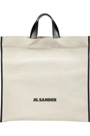 Jil Sander Torebki, Mężczyzna, Beżowy, ONE SIZE, Kwadratowa torba tote z nadrukiem logo