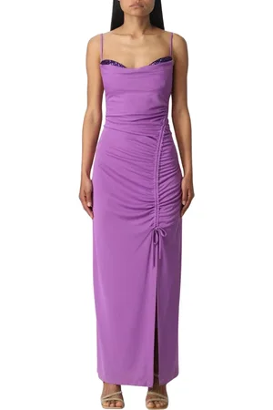 HANITA Sukienki, Kobieta, Fioletowy, M, Elegancka Fioletowa Sukienka Maxi