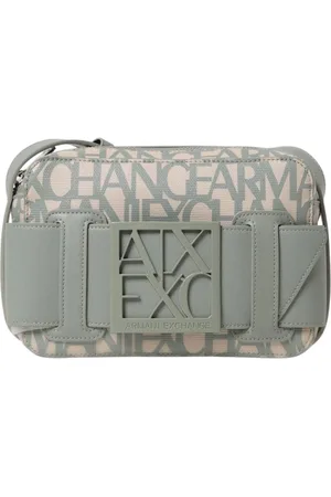 Armani Exchange Torebki, Kobieta, Zielony, ONE SIZE, Logo Sprzączka Crossbody Torba Stylowa Praktyczna